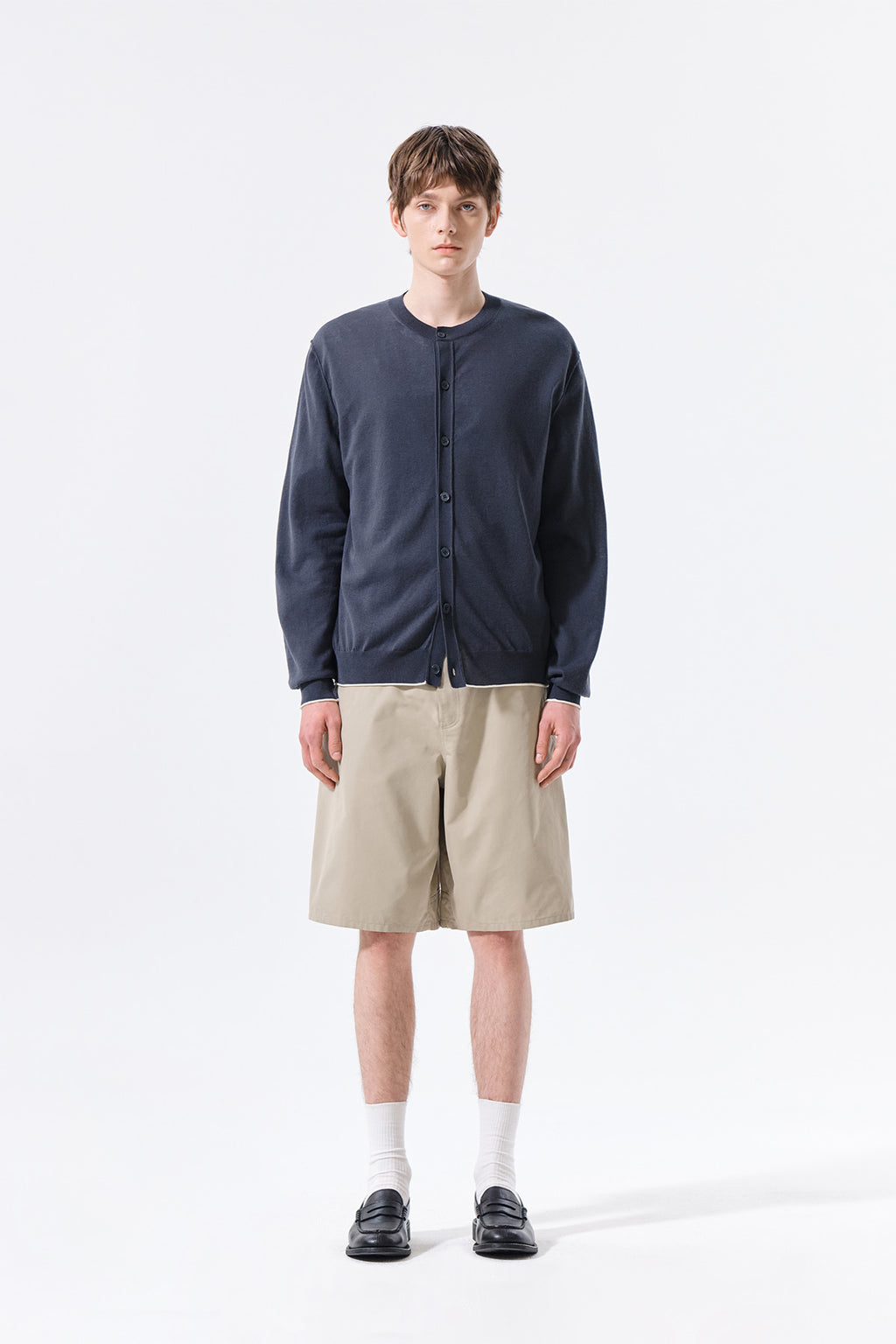 Matin Kim - Curved Seam Bermuda Pants (Beige) product image 11 | TRAB K-Fashion Australia