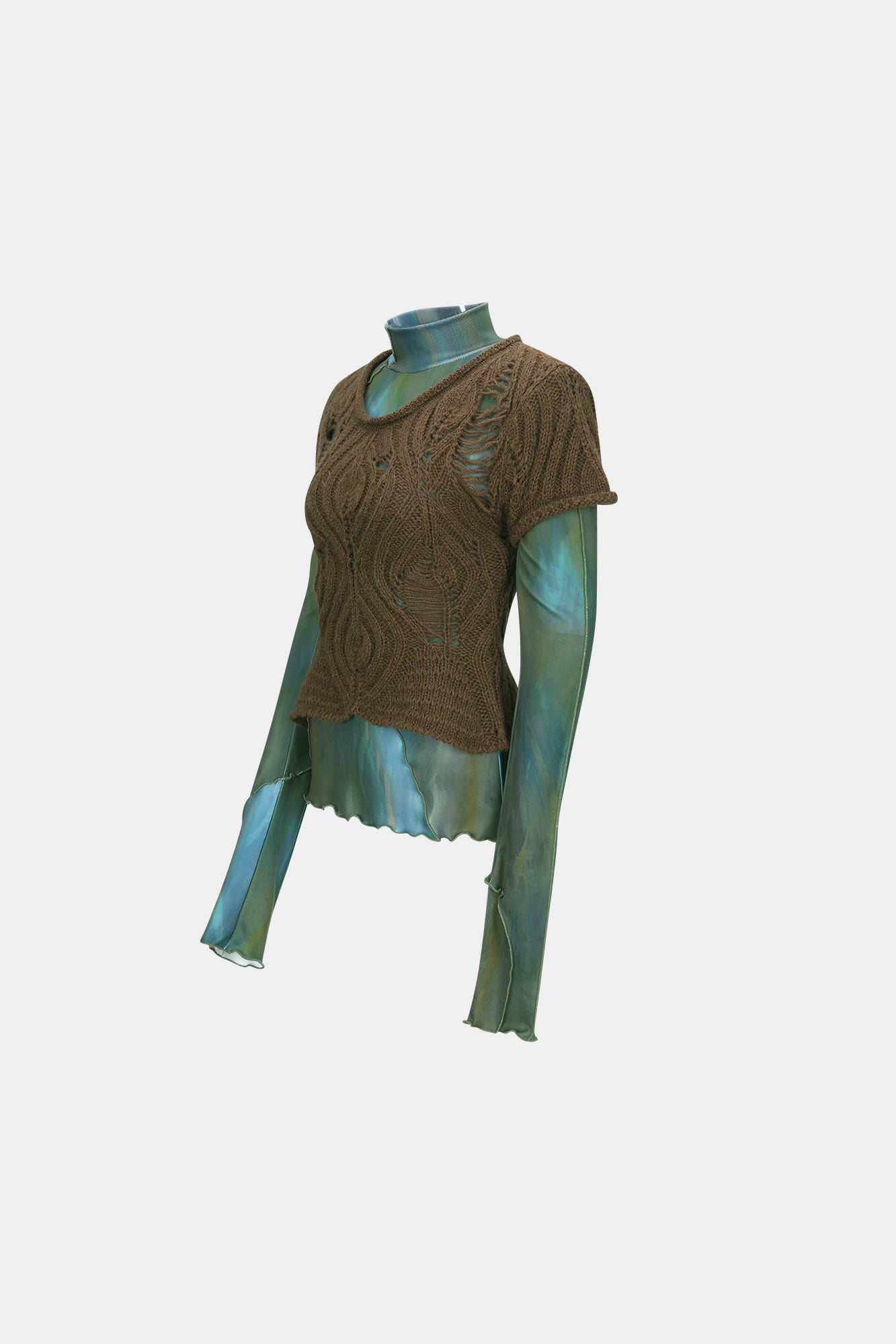 Andersson Bell - Cap Sleeve Sweater Layered Top (Brown) product image 13 | TRAB K-Fashion Australia