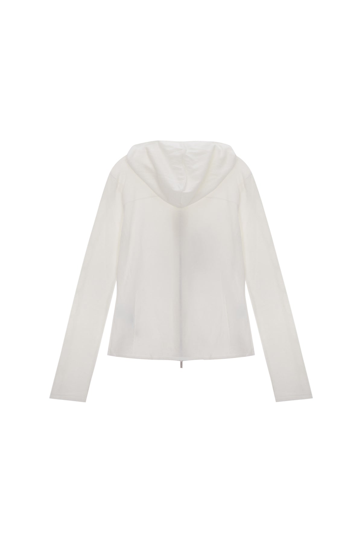 Matin Kim - Sleeve Hole Point Hoody Knit Zip Up (White) product image 2 | TRAB K-Fashion Australia