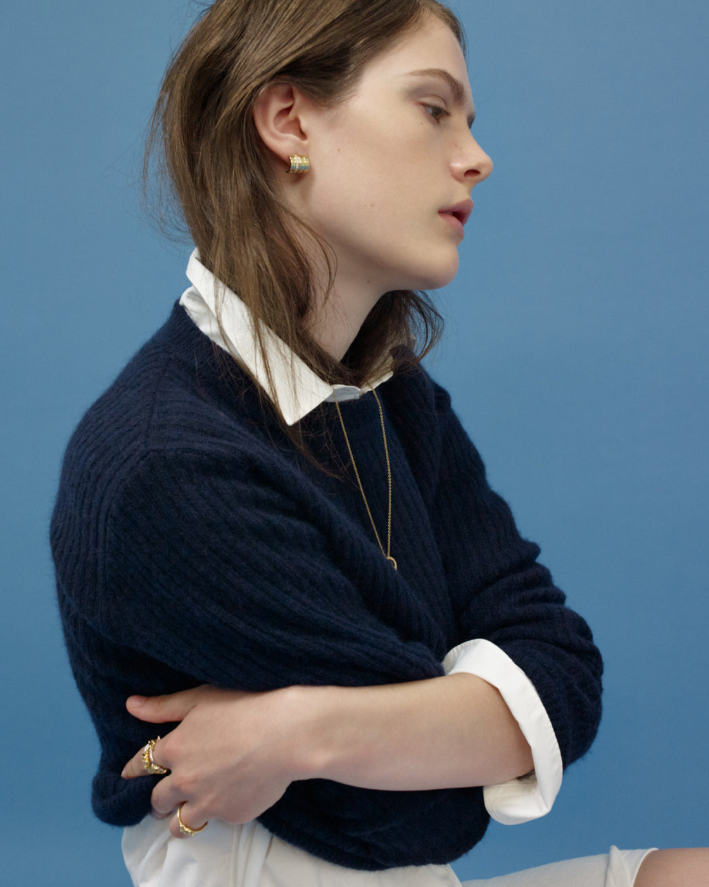 Numbering - Lined Square Pave Earrings #4114 product image 3 | TRAB K-Fashion Australia
