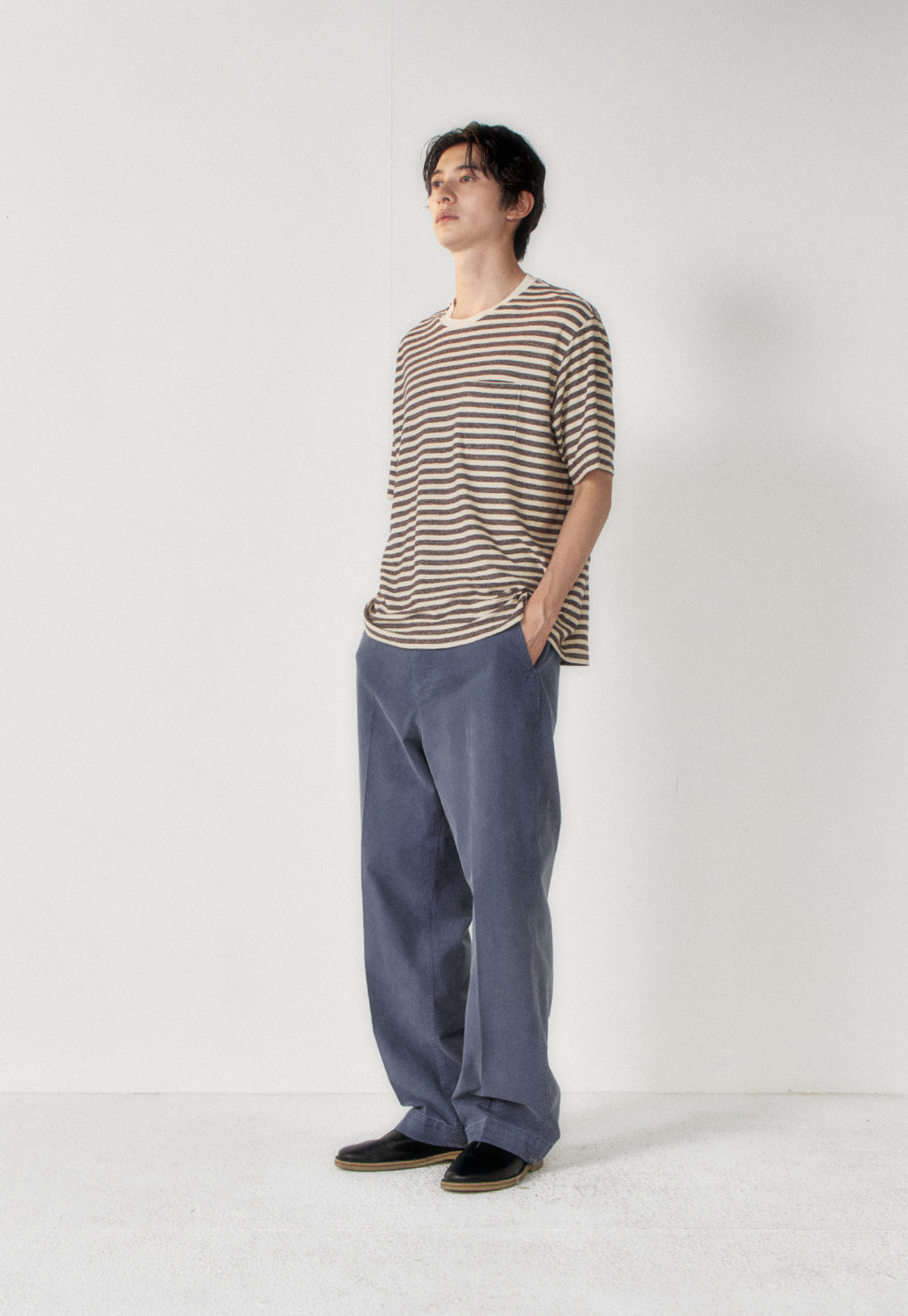 Art if acts - Linen Stripe Pocket Tee (Oatmeal) product image 2 | TRAB K-Fashion Australia