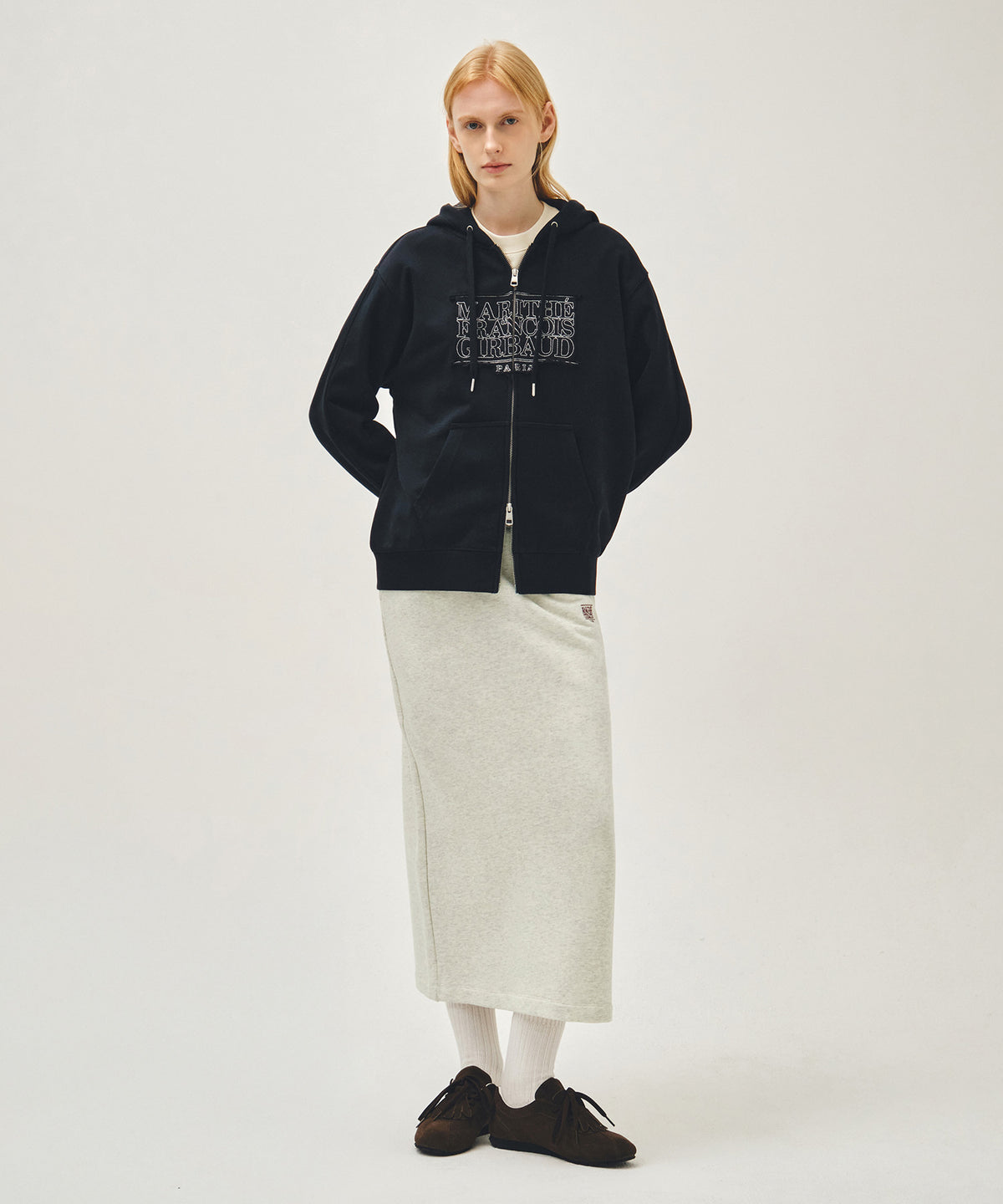 Marithe & Francois Girbaud - Classic Logo Applique Hoodie Zipup (Navy) product image 5 | TRAB K-Fashion Australia