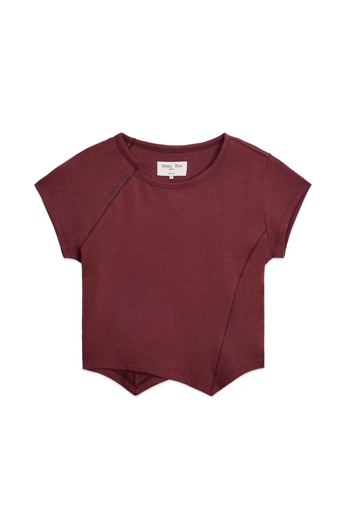 Matin Kim - Twist Point Slim Top (Burgundy) product image 1 | TRAB K-Fashion Australia