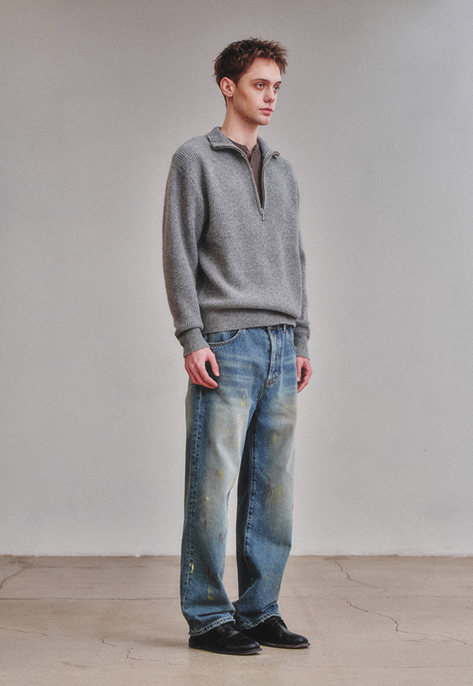 Art if acts - Painted Regular 5P Denim Pants (Used Indigo) product image 4 | TRAB K-Fashion Australia