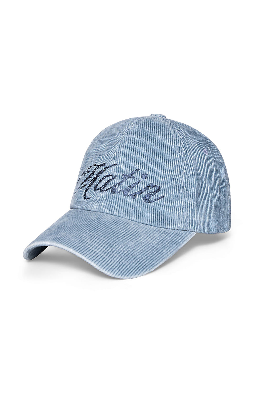 Matin Kim - Matin Cracked Script Corduroy Ball Cap (Light Blue) product image 5 | TRAB K-Fashion Australia