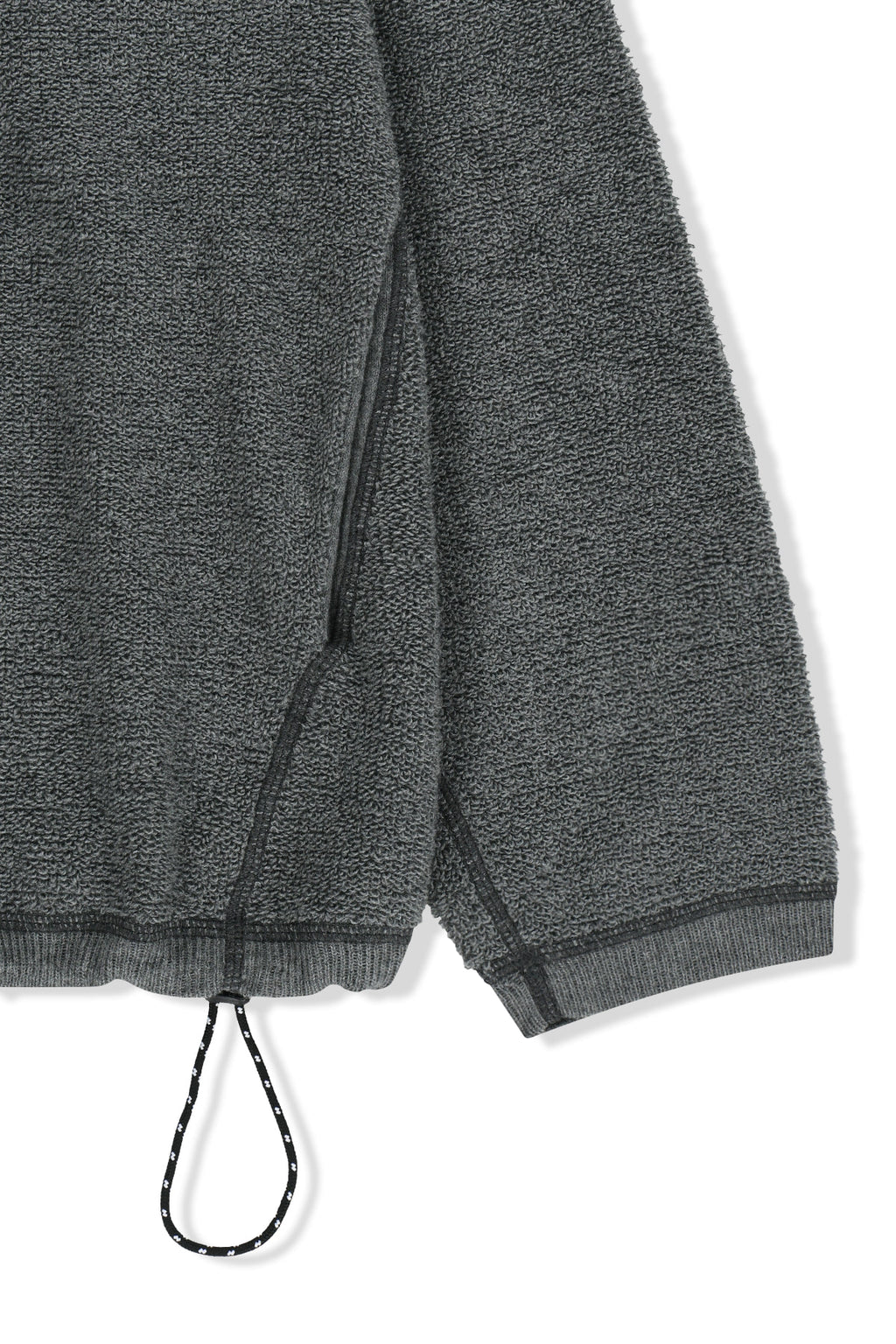 Matin Kim - Boucle Texture Knit Zip Up (Grey) product image 4 | TRAB K-Fashion Australia