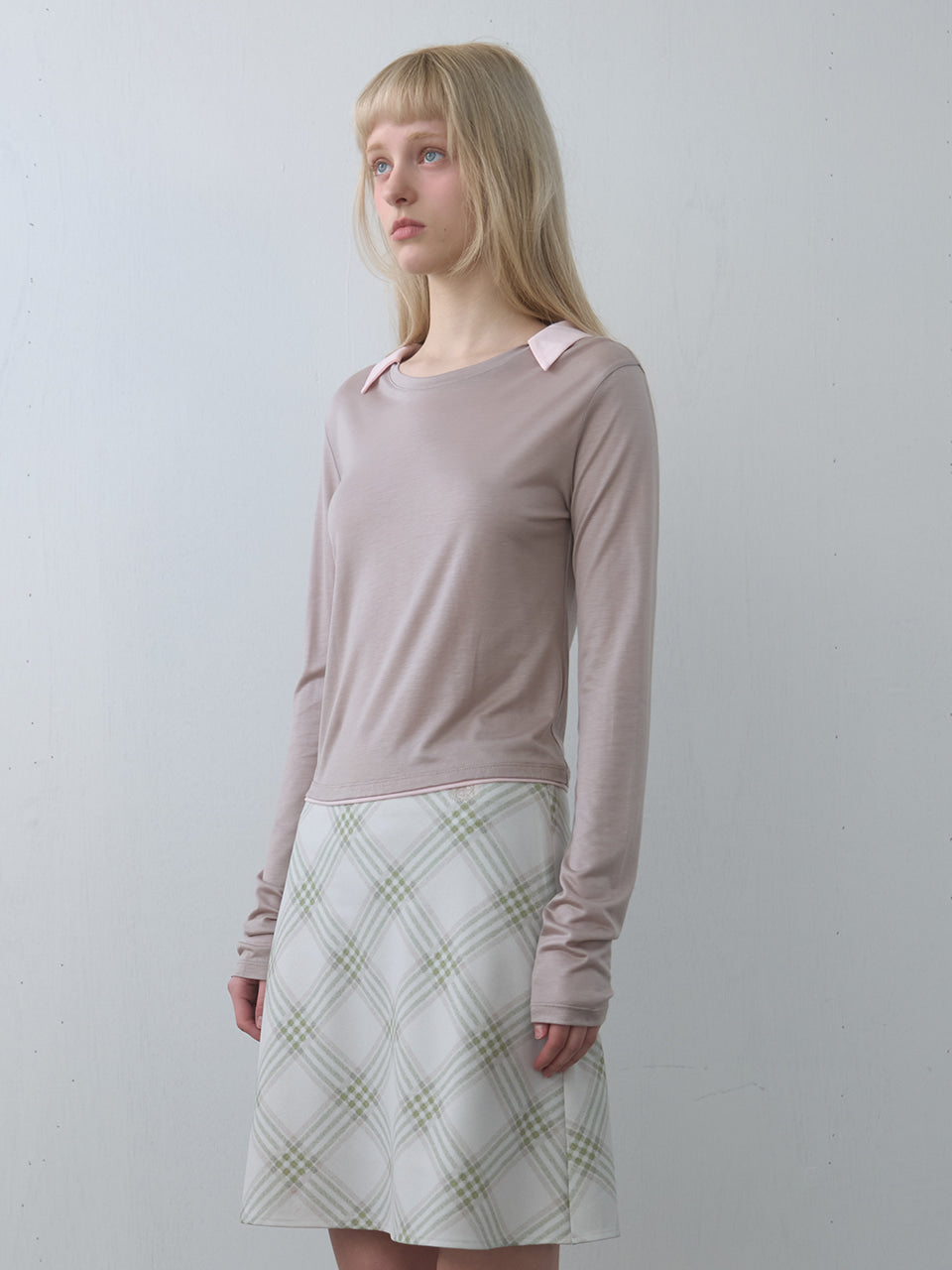 Kijun - Collar Jersey Top (Beige) product image 2 | TRAB K-Fashion Australia