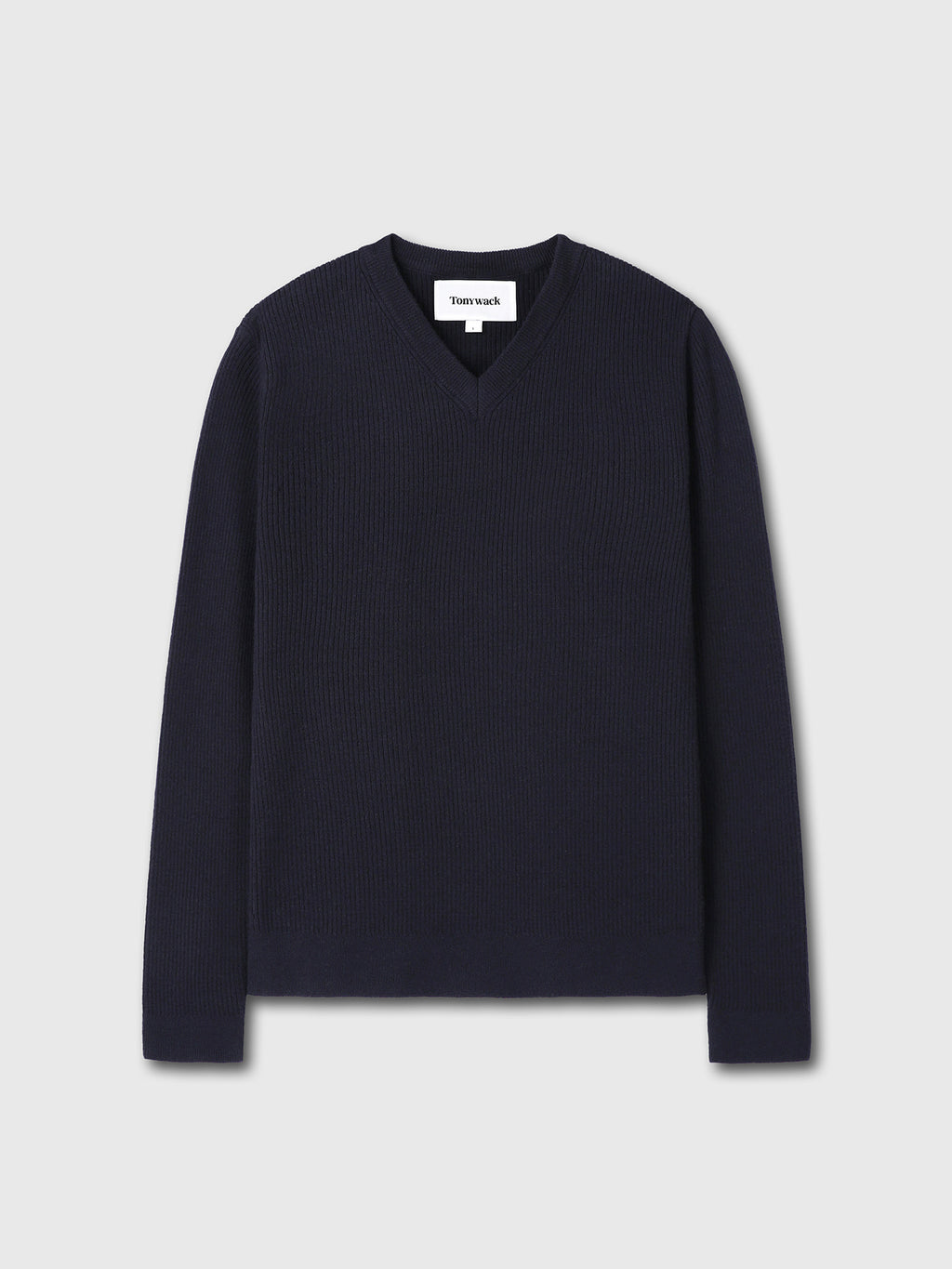 Tonywack - Super Fine Wool Ribbed V-Neck Sweater (Navy) product image 7 | TRAB K-Fashion Australia