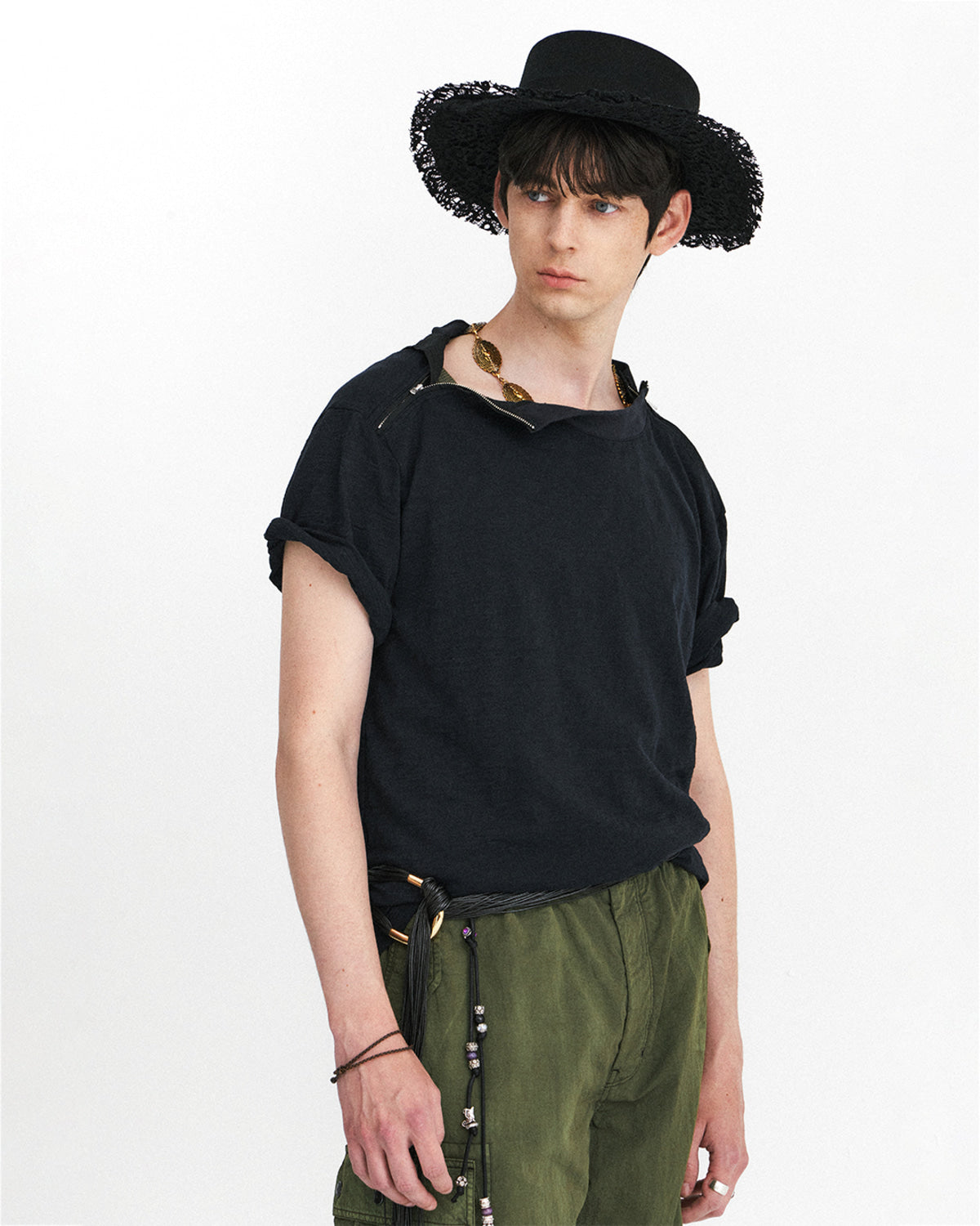 Eastlogue - Army Double Zip T-shirts (Black) product image 3 | TRAB K-Fashion Australia