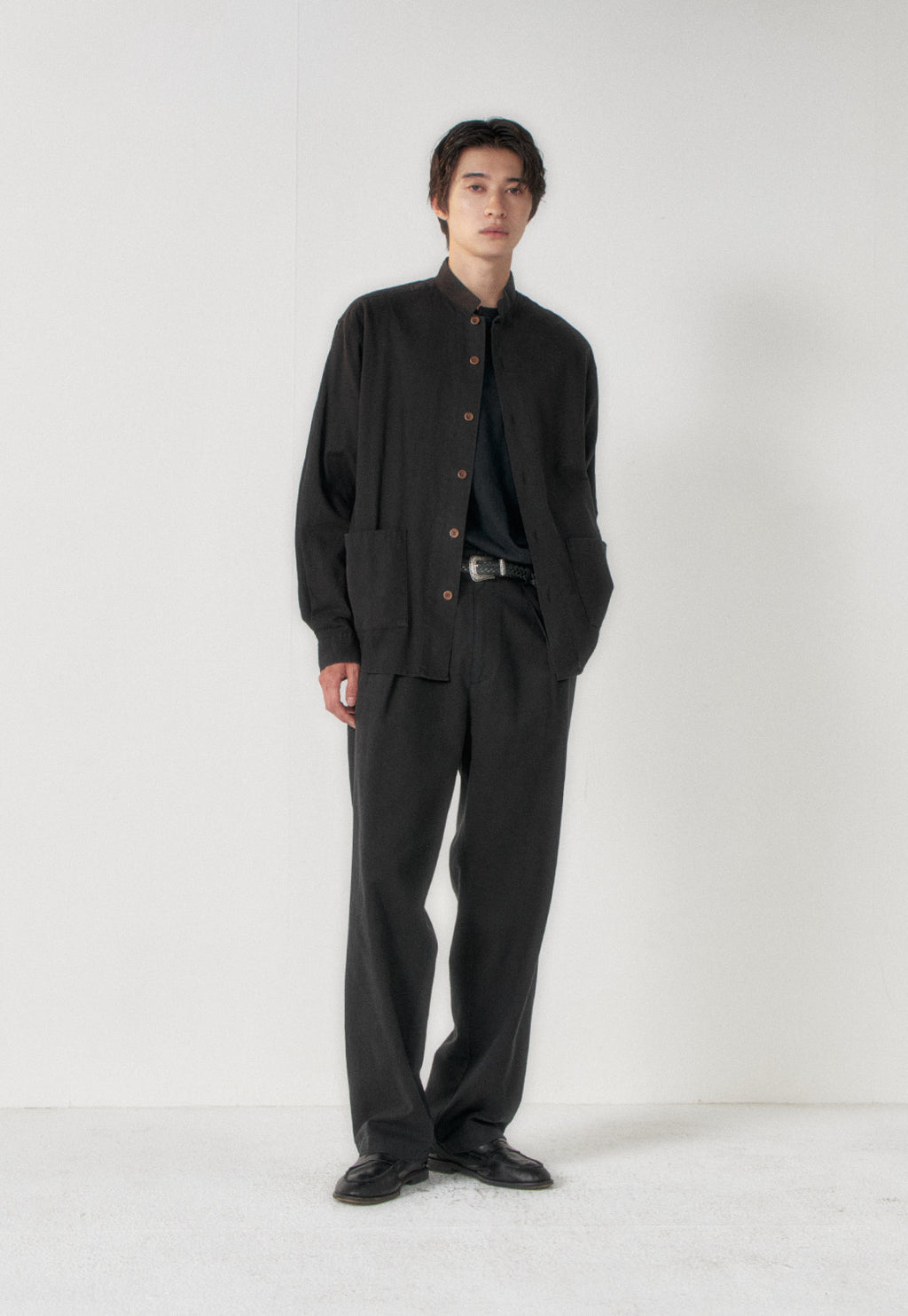 Art if acts - Linen Reverse One Tuck Pants (Black) product image 3 | TRAB K-Fashion Australia