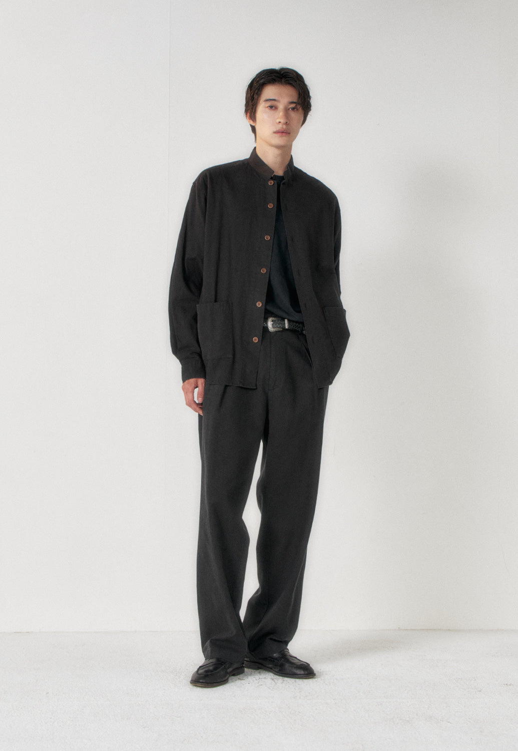 Art if acts - Linen Reverse One Tuck Pants (Black) product image 3 | TRAB K-Fashion Australia