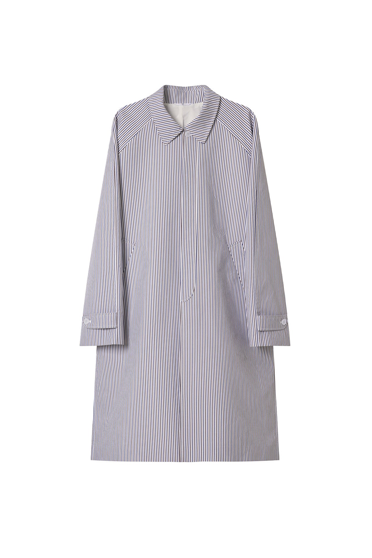 STU - Raglan Stripe Poplin Coat (White) product image 15 | TRAB K-Fashion Australia