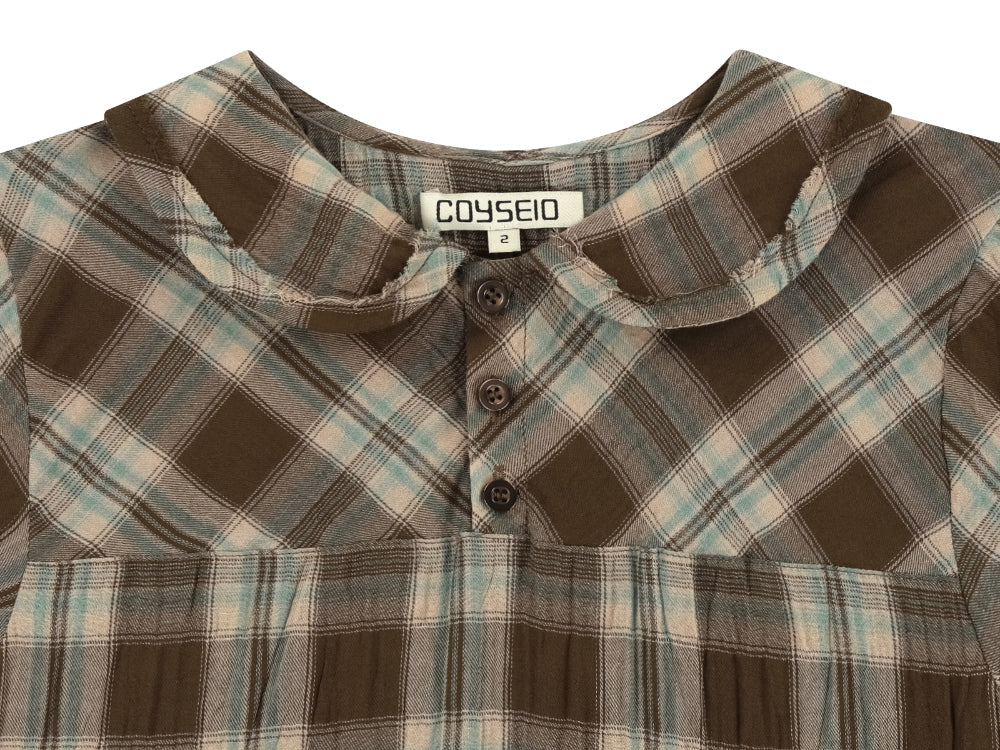 Coyseio - Raw Edge Check One Piece (Brown) product image 15 | TRAB K-Fashion Australia