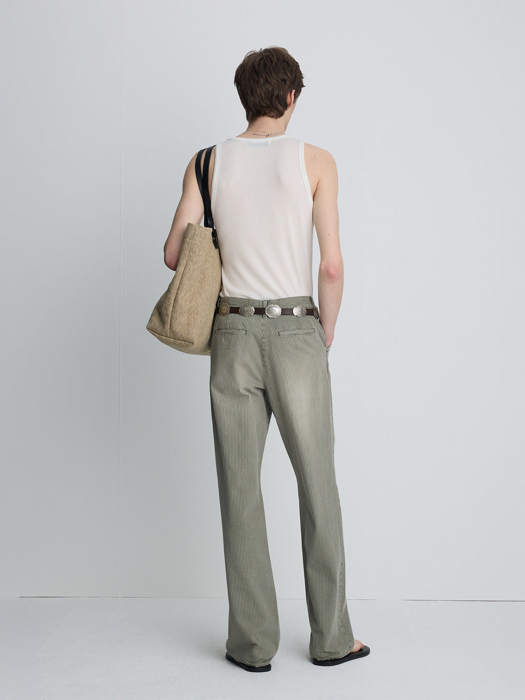 Tonywack - Silk Lyocell Rib Tank Top Japanese Fabric (White) product image 3 | TRAB K-Fashion Australia