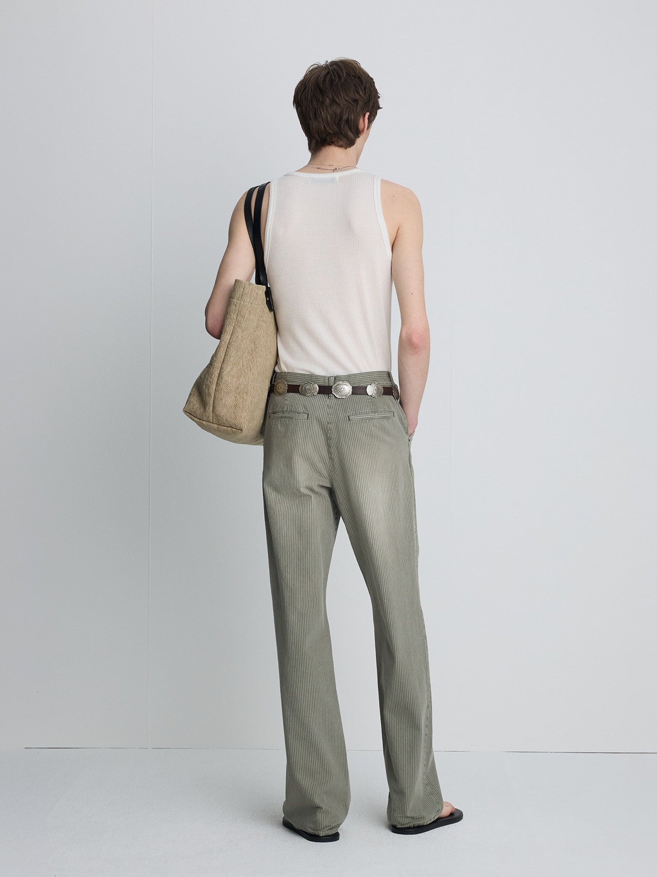Tonywack - Silk Lyocell Rib Tank Top Japanese Fabric (White) product image 3 | TRAB K-Fashion Australia