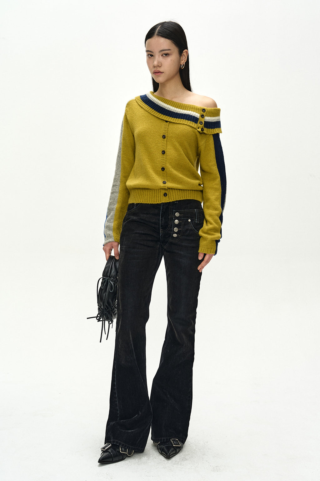 Andersson Bell - Draped Shawl Knit Top (Yellow) product image 2 | TRAB K-Fashion Australia