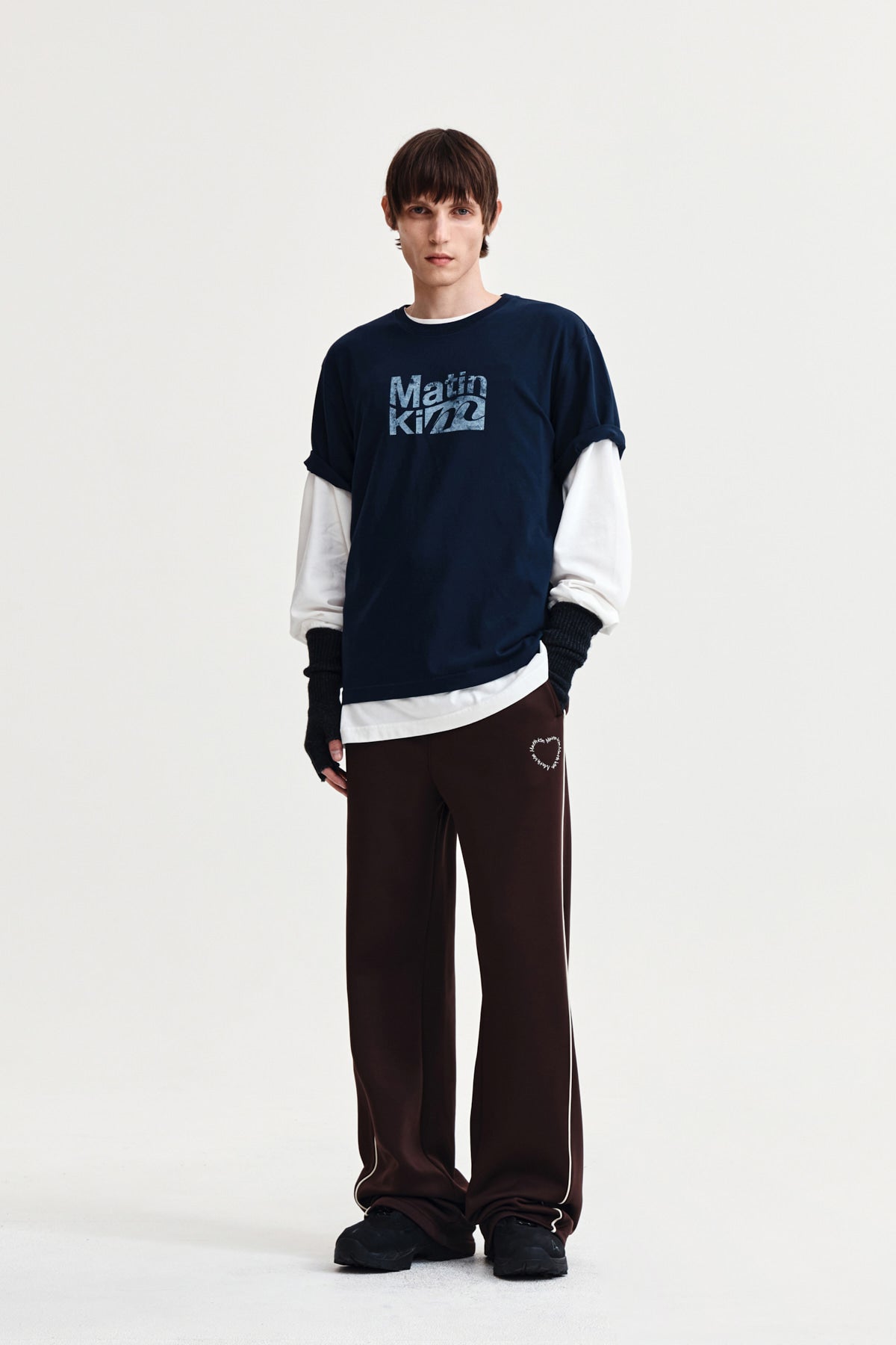 Matin Kim - Wavy Logo Graphic Top (Navy) product image 9 | TRAB K-Fashion Australia