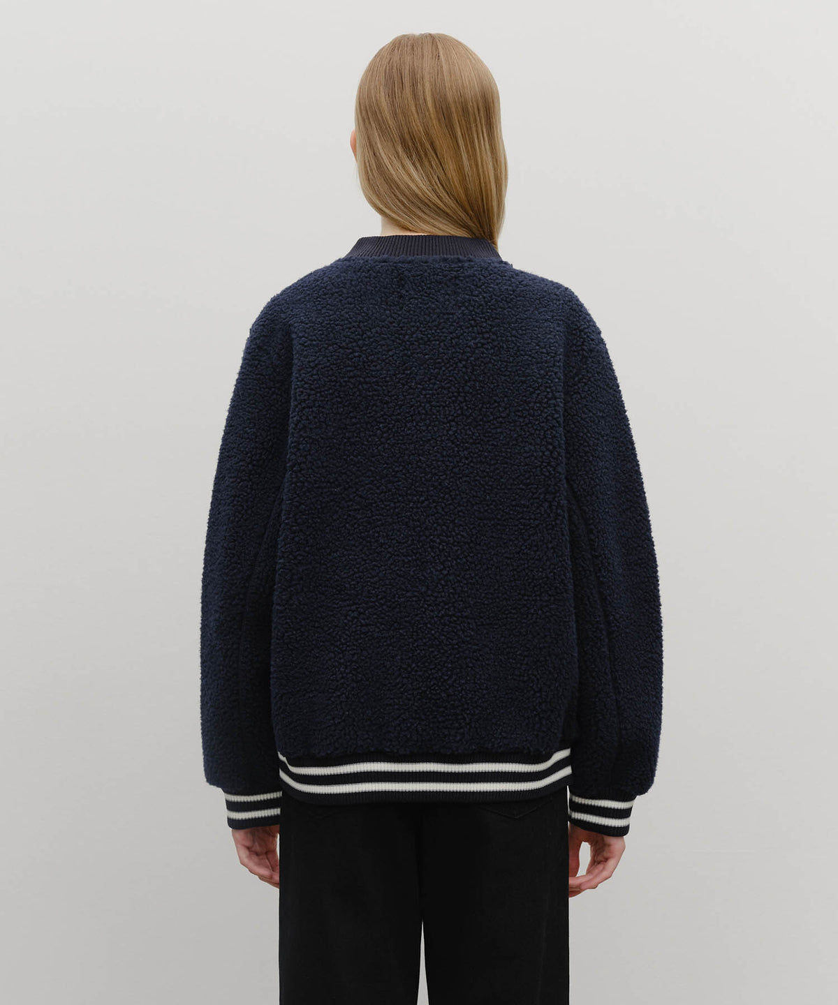 Marithe & Francois Girbaud - Fleece Varsity Jacket (Navy) product image 3 | TRAB K-Fashion Australia