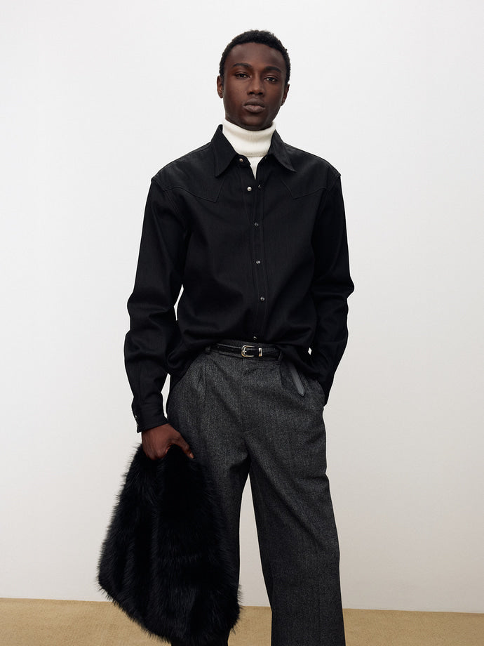 Tonywack - Raw Denim Western Shirt (Black) product image 8 | TRAB K-Fashion Australia