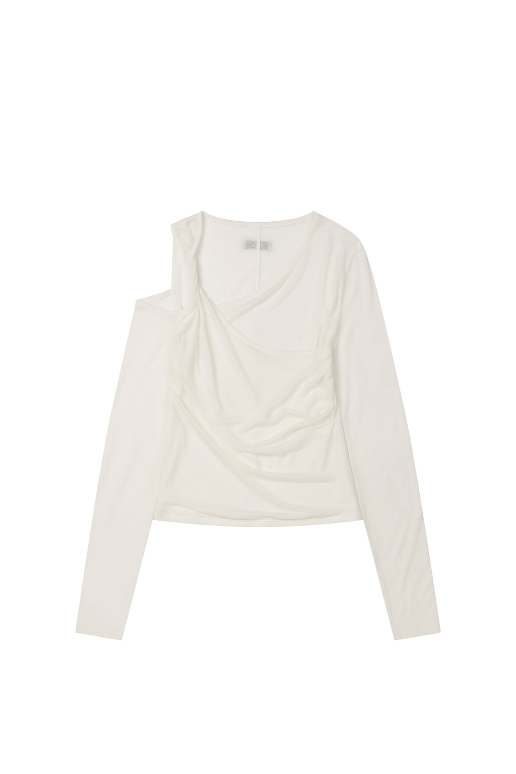 Deinet - One Shoulder Draped Asymmetric Top (White) product image 10 | TRAB K-Fashion Australia