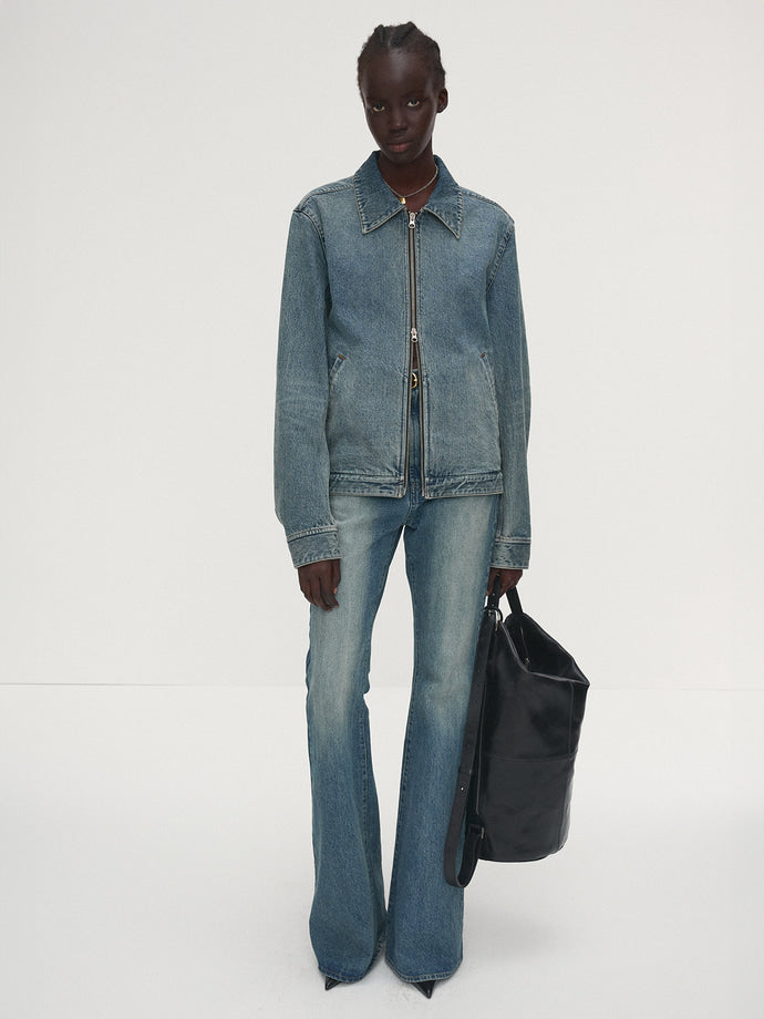 Tonywack - Denim Zippered Jacket (Washed Mid Blue) product image 1 | TRAB K-Fashion Australia