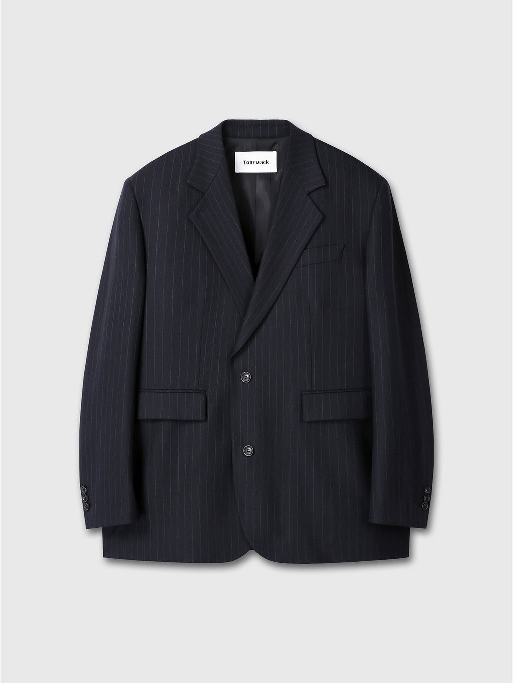 Tonywack - Striped Wool Relaxed Tailored Jacket (Navy Pinstripe) product image 9 | TRAB K-Fashion Australia