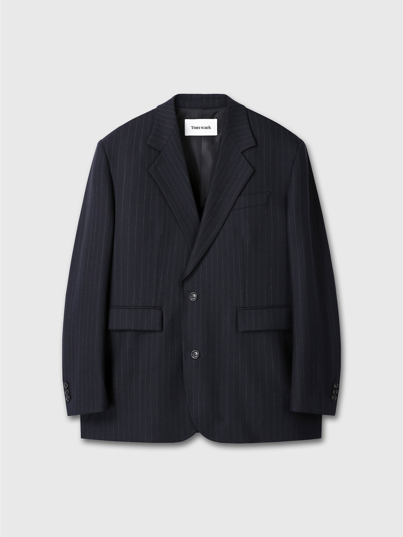 Tonywack - Striped Wool Relaxed Tailored Jacket (Navy Pinstripe) product image 9 | TRAB K-Fashion Australia