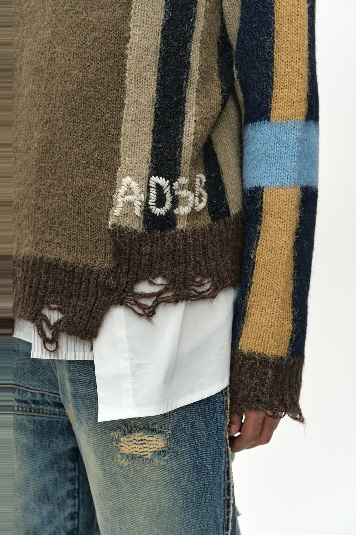 Andersson Bell - Layered Stripe Intarisa Crew Neck Sweater (Camel) product image 6 | TRAB K-Fashion Australia