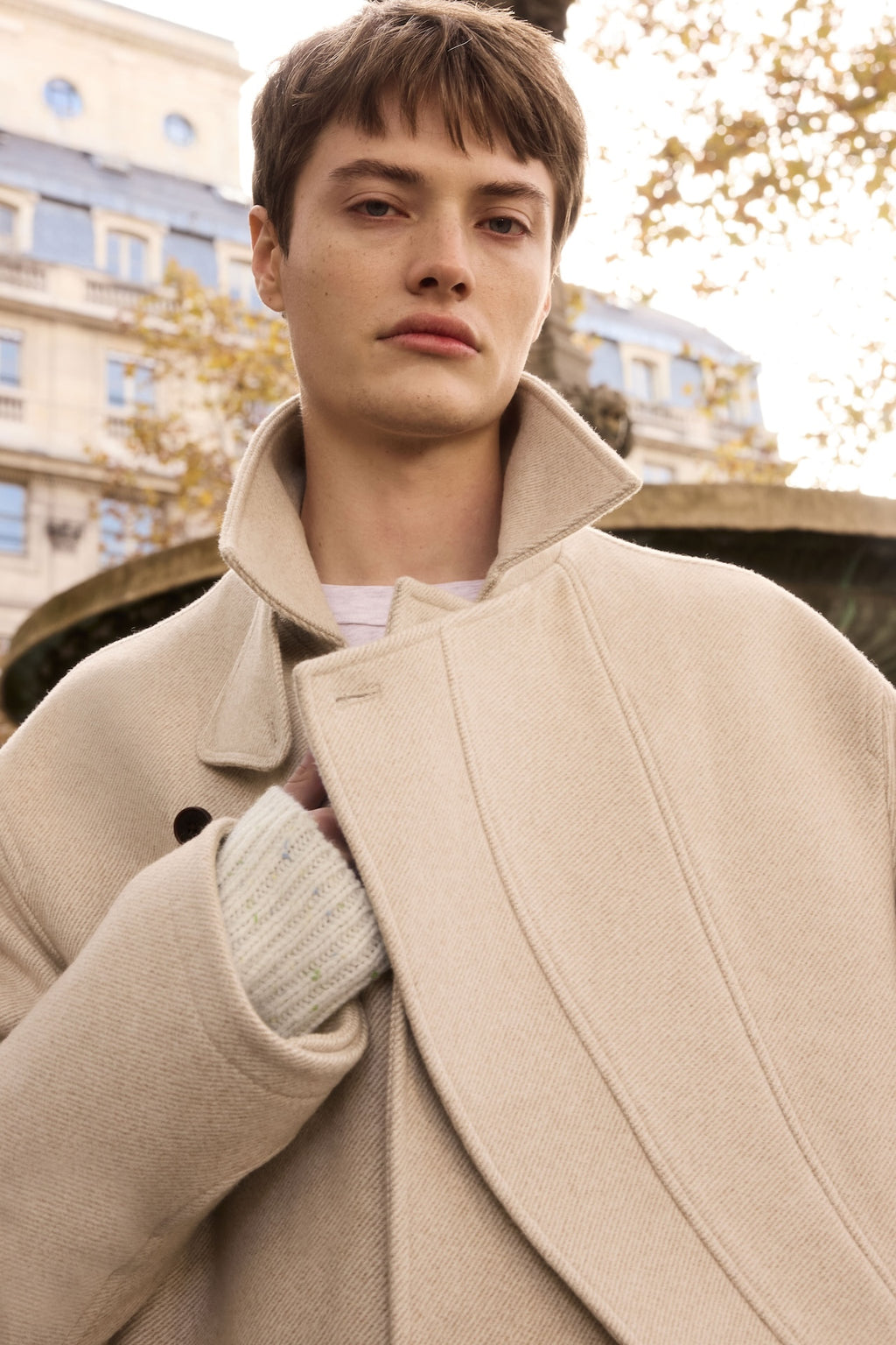STU - Layered Lapel Coat In (Ivory) product image 7 | TRAB K-Fashion Australia