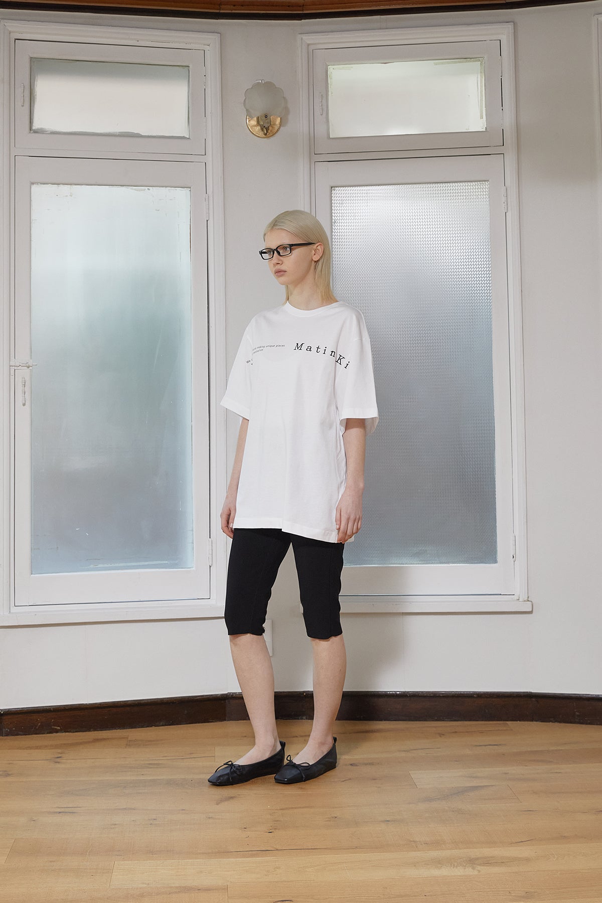 Matin Kim - Half Text Logo Top (White) product image 7 | TRAB K-Fashion Australia