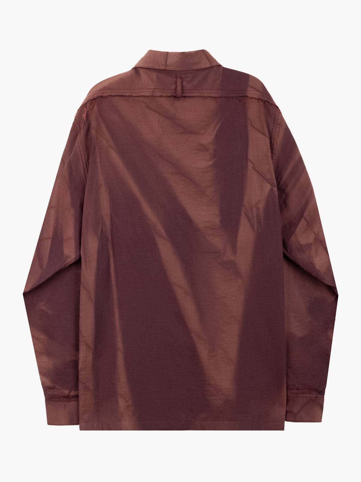 Jiyong Kim - Sun-Bleached Raw-Edge Shirt (Burgundy) product image 11 | TRAB K-Fashion Australia