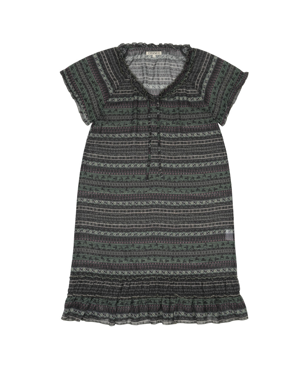 Coyseio - Chiffon Shirring One Piece (Dark Green) product image 12 | TRAB K-Fashion Australia