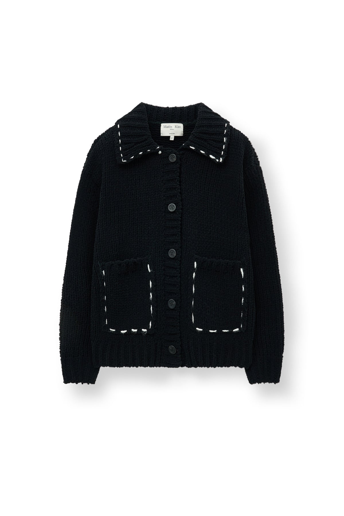 Matin Kim - Handmade Collar Knit Cardigan (Black) product image 2 | TRAB K-Fashion Australia