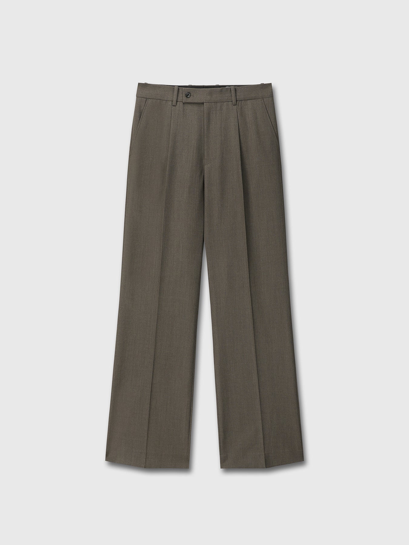 Tonywack - Melange Wool Wide-Leg Pleated Trousers (Hazelnut) product image 8 | TRAB K-Fashion Australia