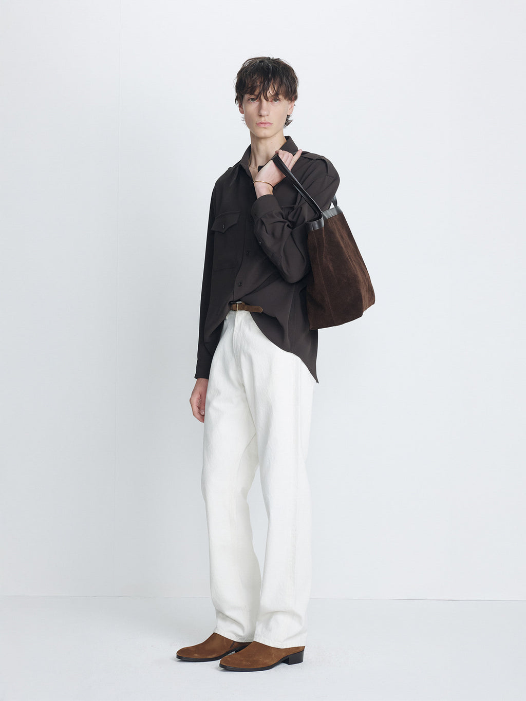 Tonywack - Draped Utility Shirt (Brown) product image 1 | TRAB K-Fashion Australia