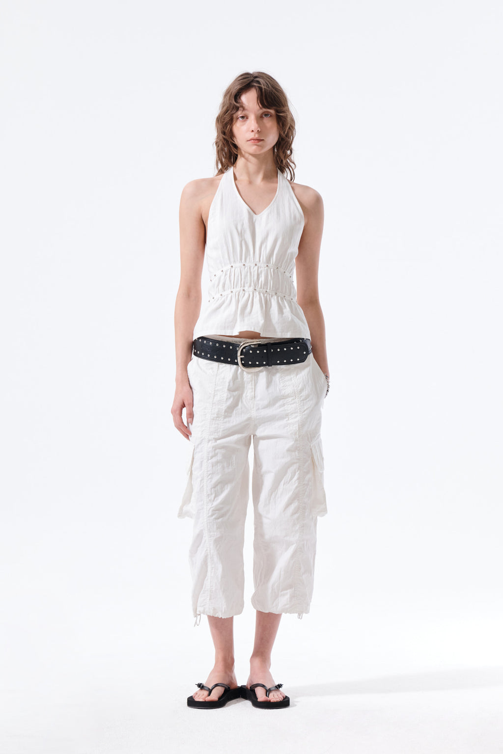 Matin Kim - Halter Neck Shirring Blouse (White) product image 9 | TRAB K-Fashion Australia