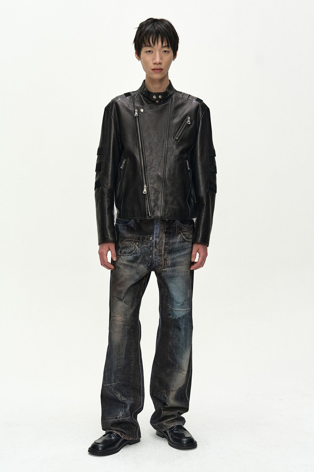Andersson Bell - Unisex Illusion Patchwork Trompe L'oeil Jeans (blue) (Blue) product image 1 | TRAB K-Fashion Australia