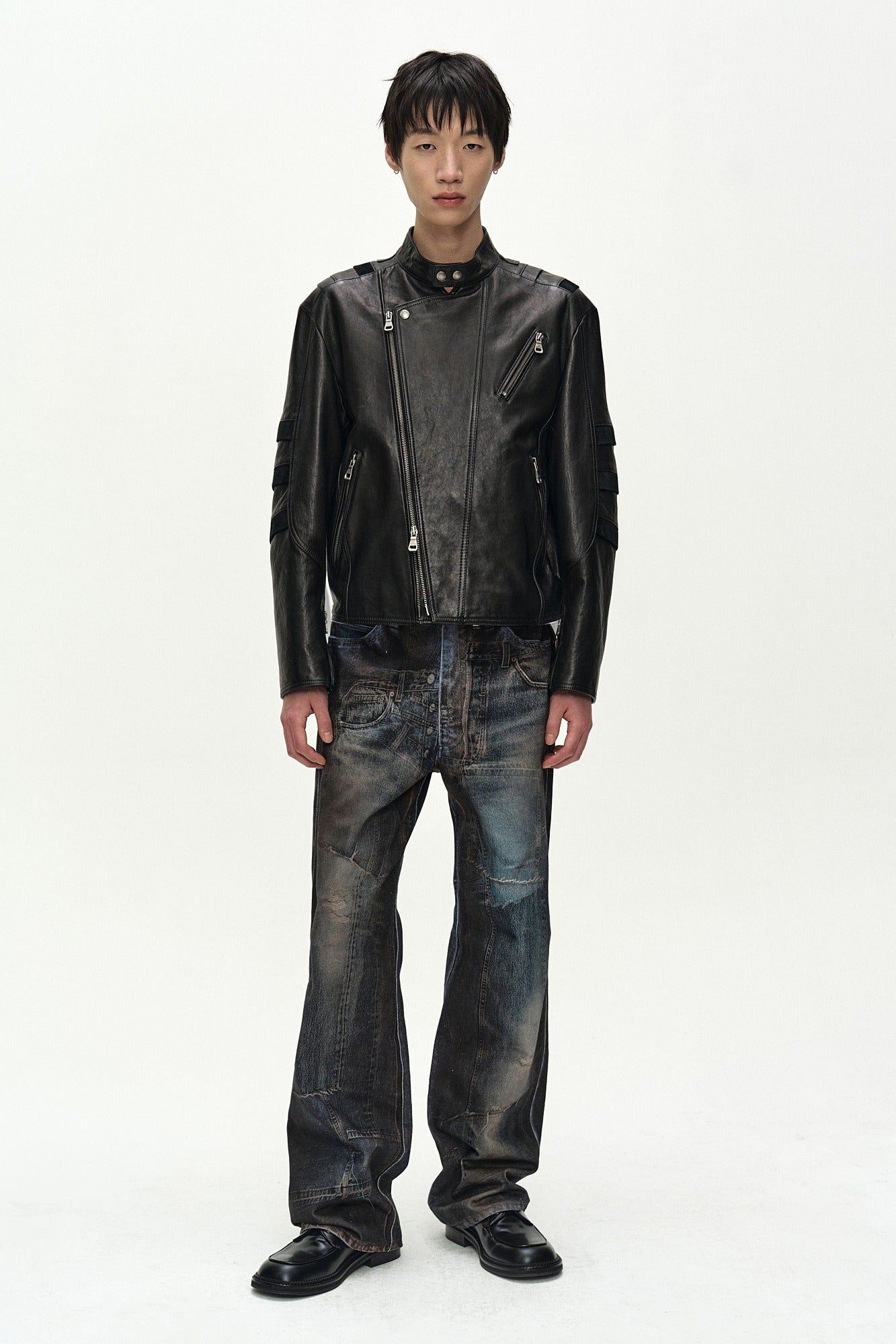 Andersson Bell - Unisex Illusion Patchwork Trompe L'oeil Jeans (blue) (Blue) product image 1 | TRAB K-Fashion Australia
