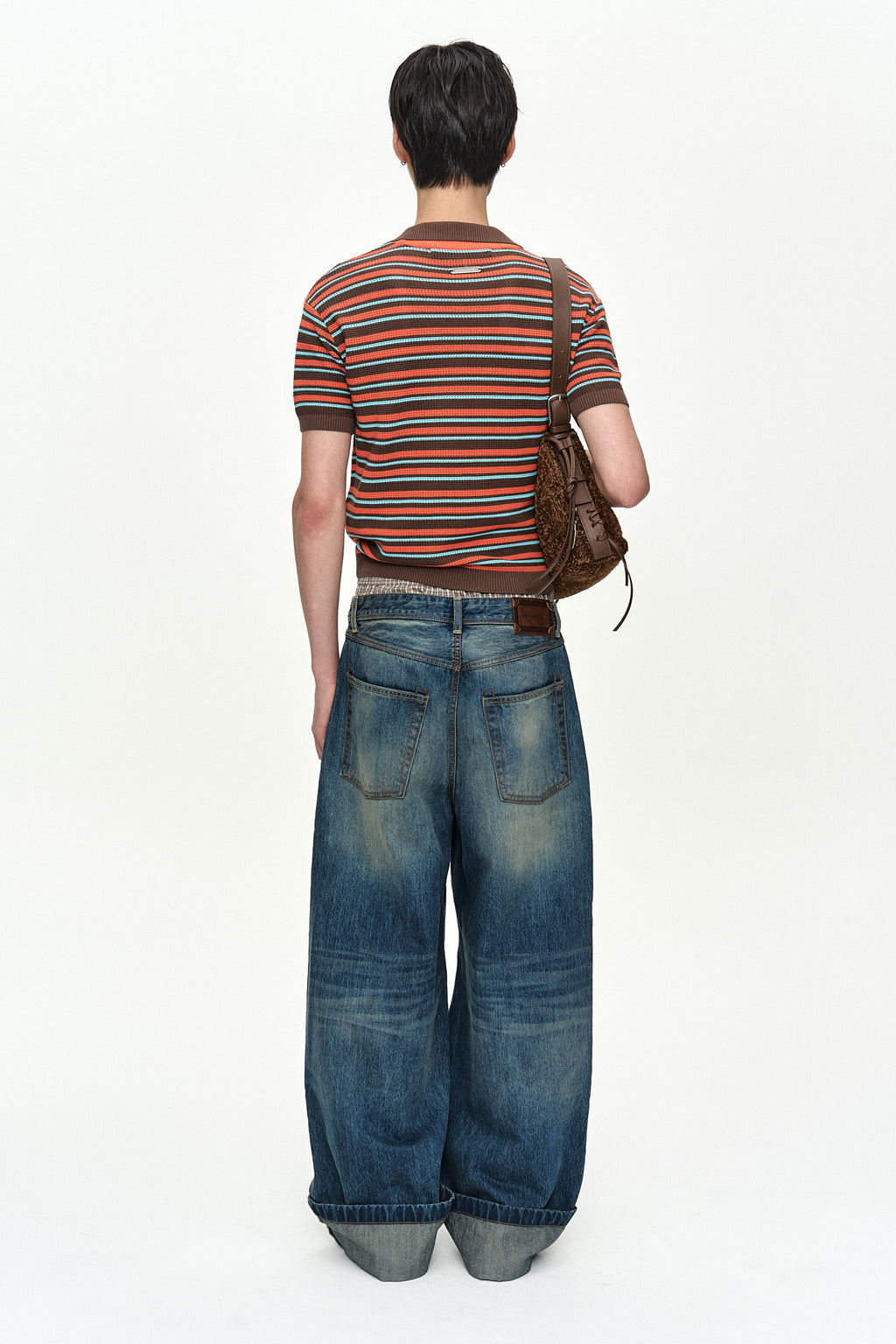 Andersson Bell - Stripe Layered Polo Sweater (Brown/Orange) product image 4 | TRAB K-Fashion Australia