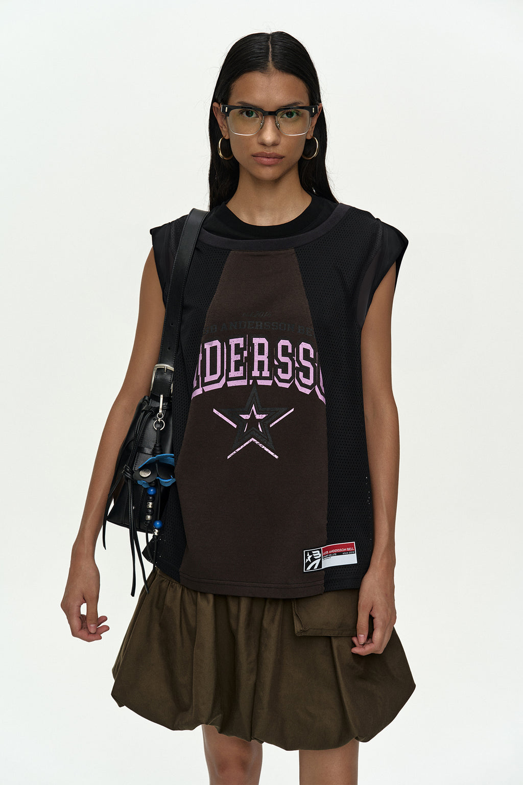 Andersson Bell - Basketball Jersey Layered Roll Up T-Shirt (Black/Brown) product image 4 | TRAB K-Fashion Australia