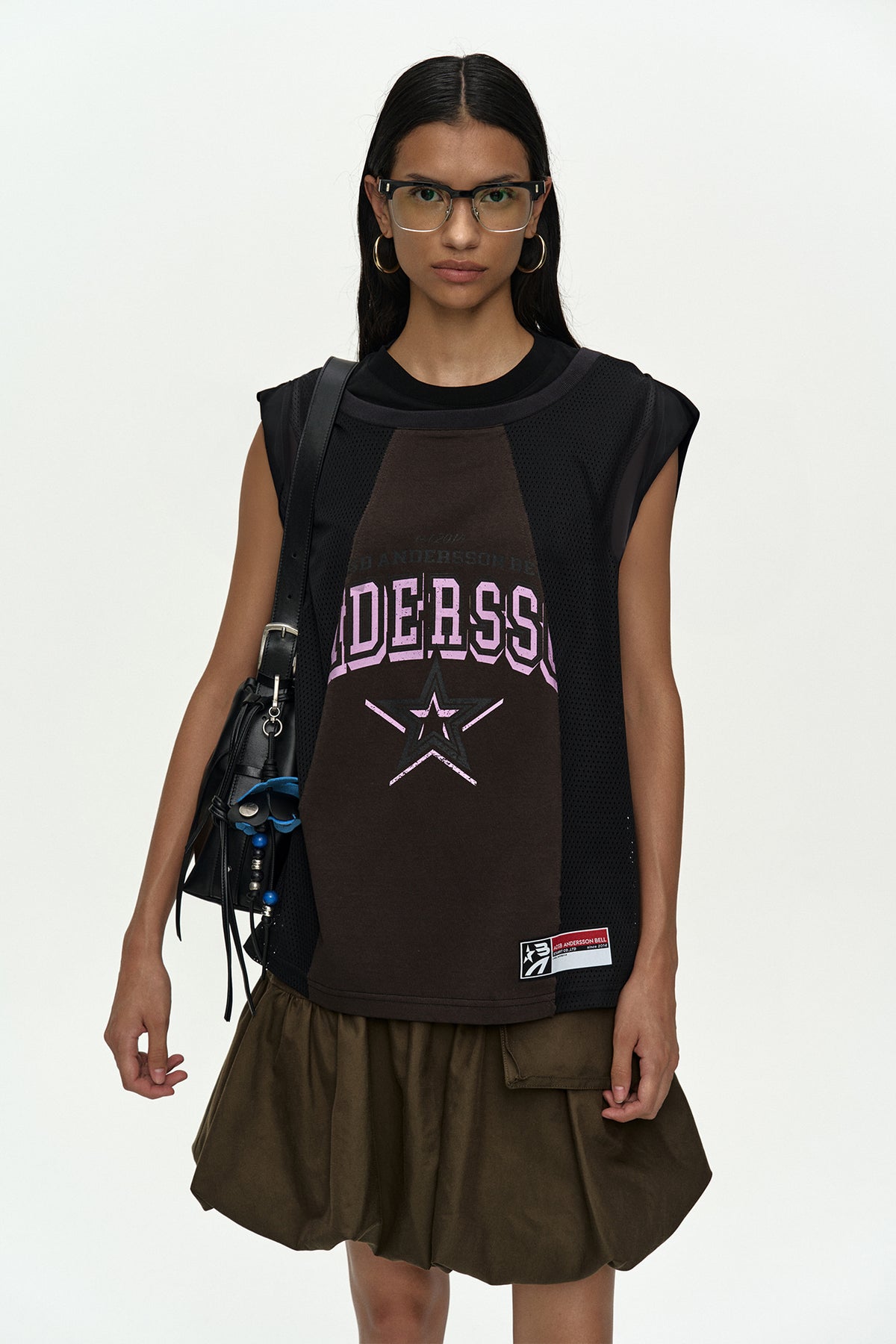 Andersson Bell - Basketball Jersey Layered Roll Up T-Shirt (Black/Brown) product image 4 | TRAB K-Fashion Australia