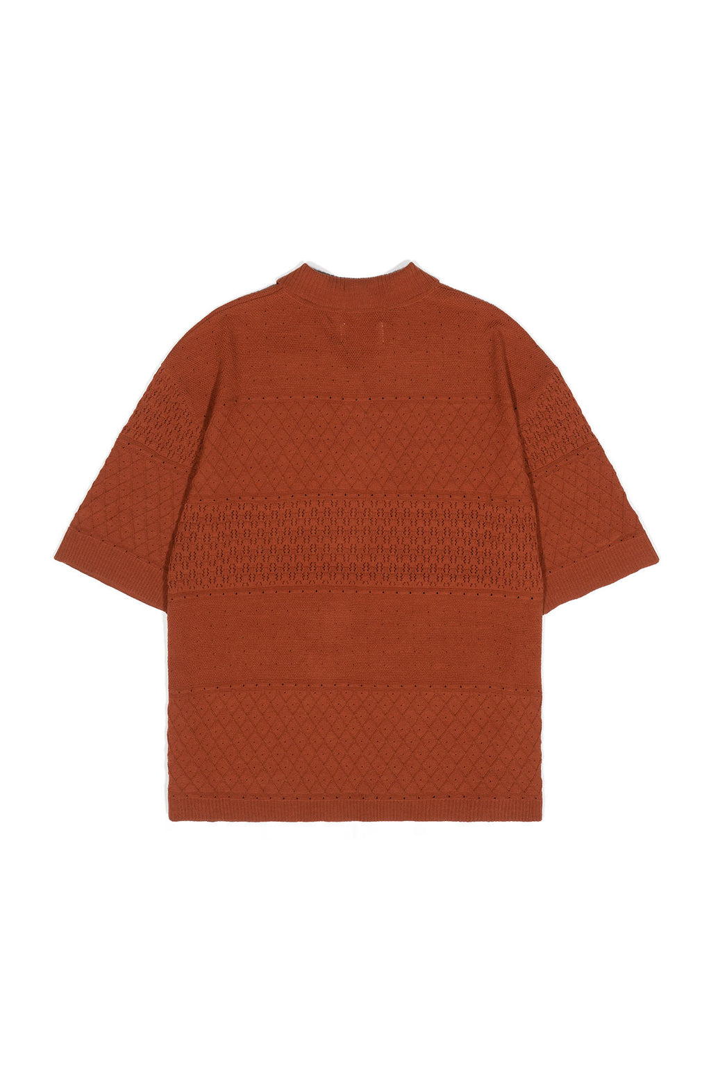Ioedle - Mesh Short Sleeve Collared Knit (Brown) product image 3 | TRAB K-Fashion Australia