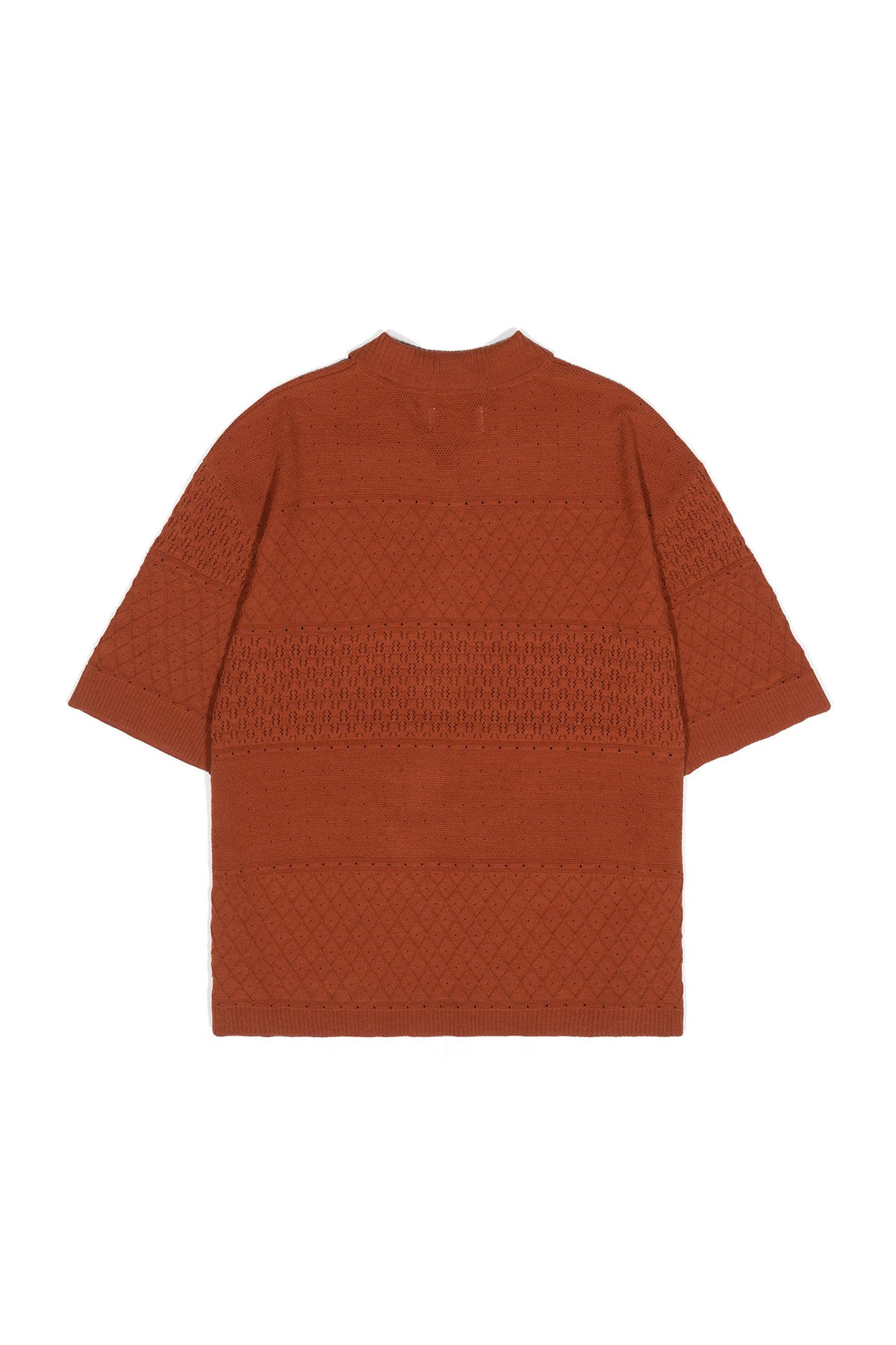 Ioedle - Mesh Short Sleeve Collared Knit (Brown) product image 3 | TRAB K-Fashion Australia