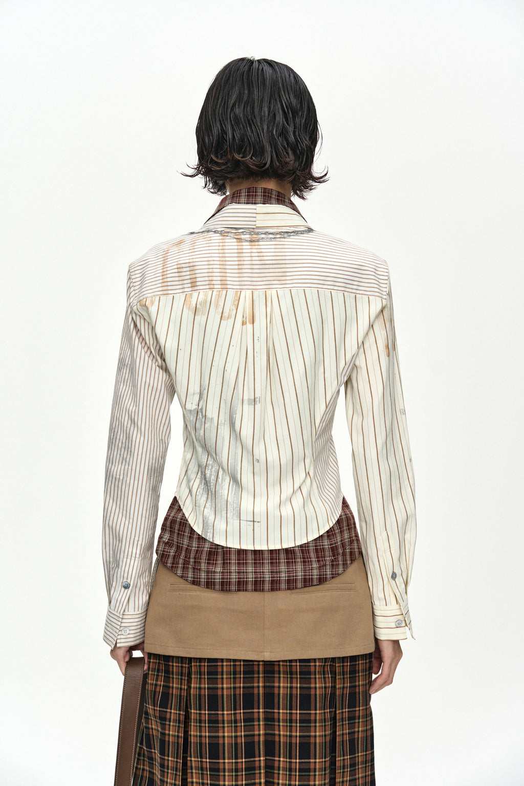Andersson Bell - Necklace & Choker Trompe-L'oeil Graphic Shirt (Beige) product image 6 | TRAB K-Fashion Australia