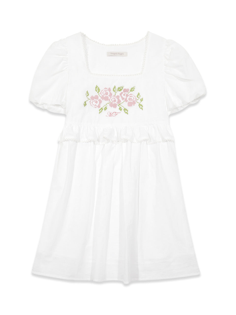 Margarin Fingers - Rose Babydoll One Piece (White) product image 2 | TRAB K-Fashion Australia
