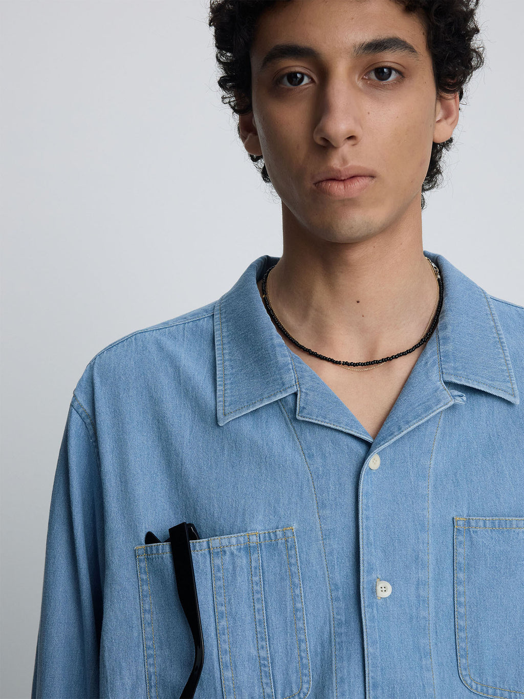 Tonywack - Two Pocket Soft Denim Shirt (Light Indigo) product image 7 | TRAB K-Fashion Australia