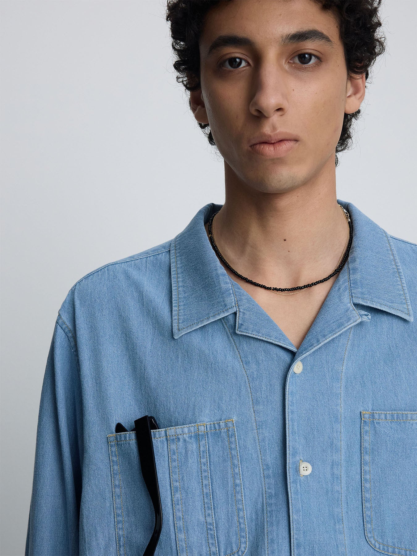 Tonywack - Two Pocket Soft Denim Shirt (Light Indigo) product image 7 | TRAB K-Fashion Australia