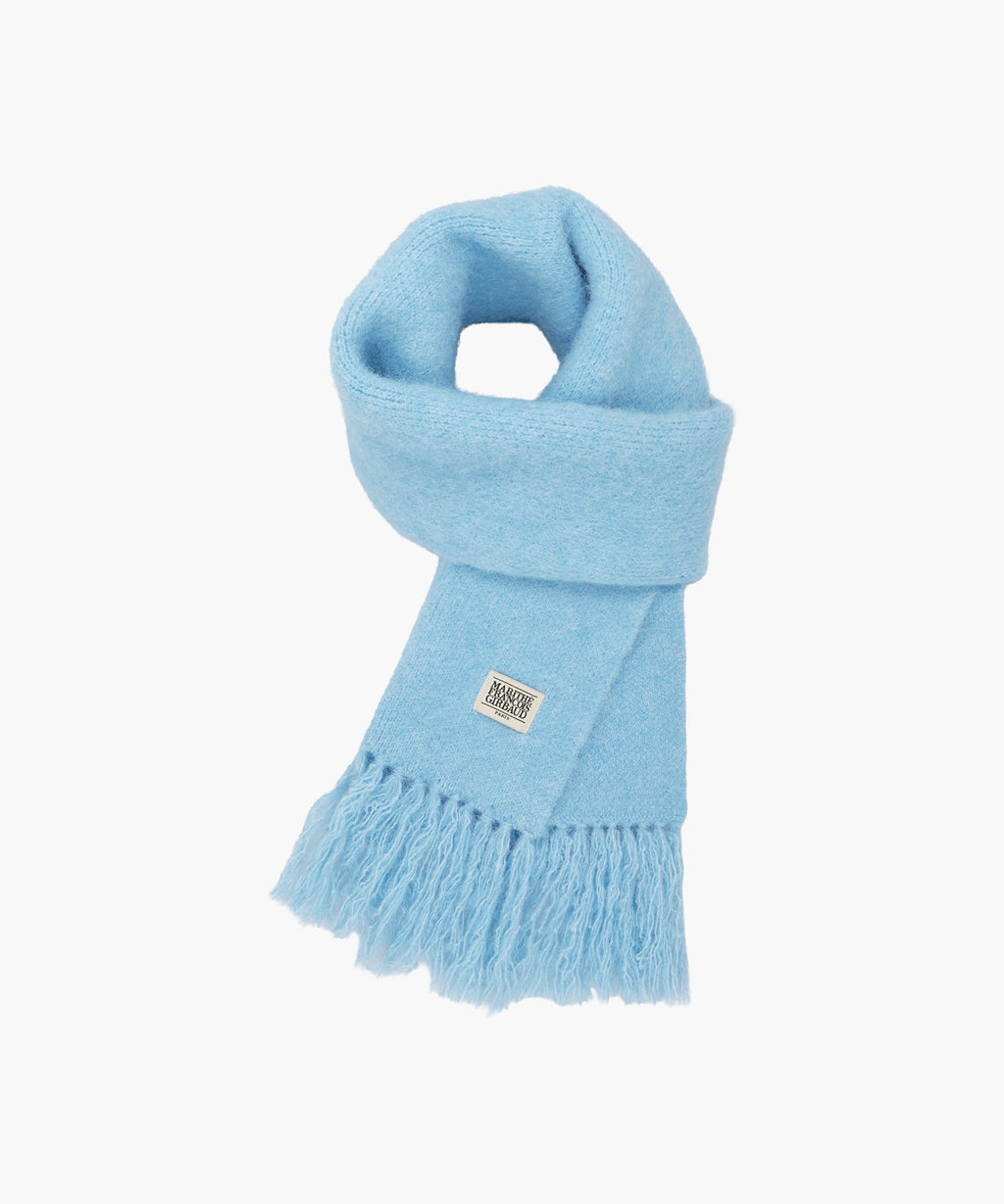 Marithe & Francois Girbaud - Classic Logo Fuzzy Knit Muffler (Light Blue) product image 1 | TRAB K-Fashion Australia