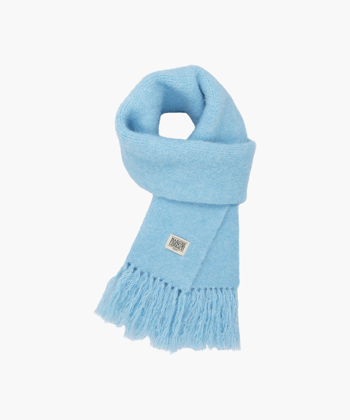 Marithe & Francois Girbaud - Classic Logo Fuzzy Knit Muffler (Light Blue) product image 1 | TRAB K-Fashion Australia
