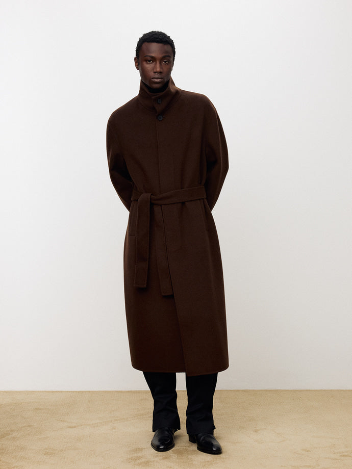Tonywack - Hand-Made Wool Cashmere Stand-Collar Coat (Penny Brown) product image 4 | TRAB K-Fashion Australia